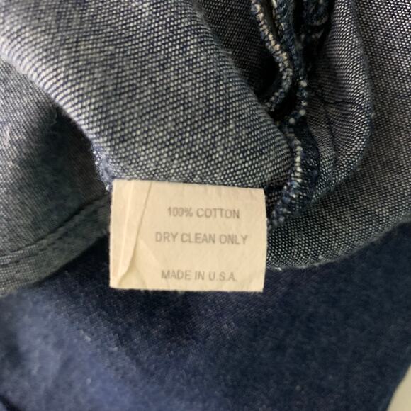 VOOM JOY HAN Dress Small Chambray Empire Waist Front Pockets Vintage 90's Y2K - Picture 12 of 14